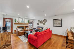 Living room featuring hardwood / wood-style floors