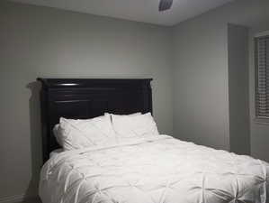 Bedroom featuring ceiling fan