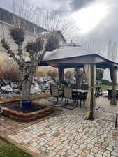 View of patio / terrace with a gazebo