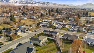 Bird's eye view featuring a mountain view