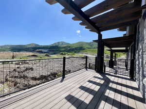 Deck featuring a mountain view