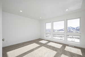 Empty room with plenty of natural light and carpet floors