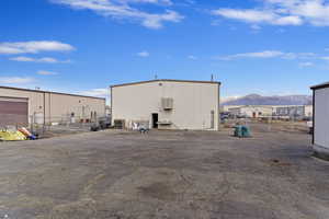 View of outdoor structure featuring a mountain view