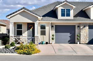 View of front of house with a garage