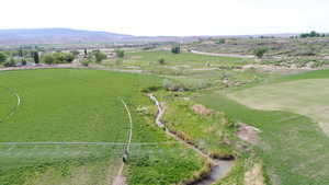 Aerial view featuring a mountain view and a rural view