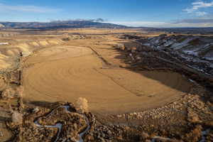 Bird's eye view featuring a mountain view