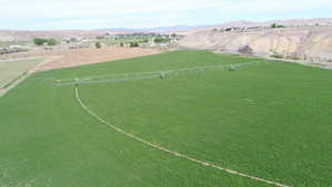 Aerial view with a mountain view and a rural view