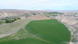 Aerial view with a mountain view and a rural view