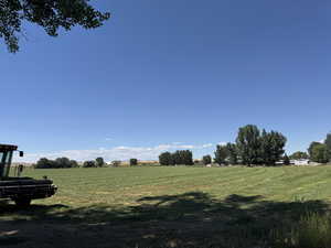 View of grassy yard with a rural view