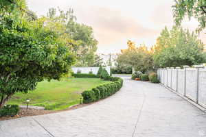 View of property's community featuring a lawn