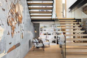 Stairway featuring wood-type flooring