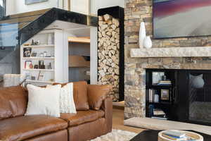 Living room featuring wood-type flooring