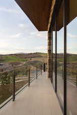 Balcony with a rural view