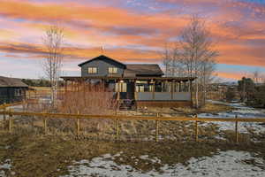 View of snow covered house