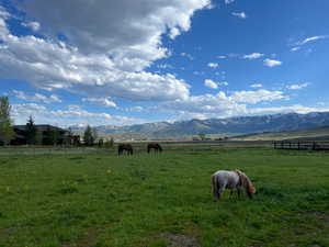 Property view of mountains with a rural view