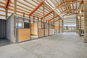 View of horse barn