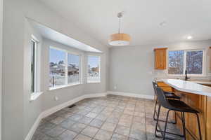 Dining space with sink