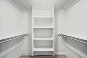 Walk in closet featuring hardwood / wood-style flooring