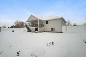 View of snow covered house