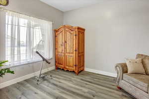 Living area featuring light wood-type flooring