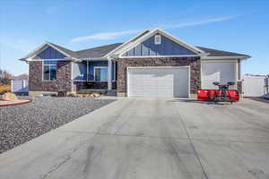 View of front of home with a garage