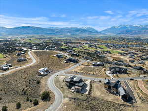 Drone / aerial view with a mountain view