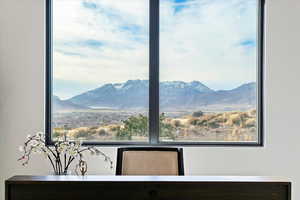 Private office with a mountain view