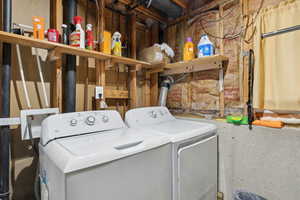 Laundry area with washing machine and dryer