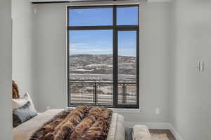 Bedroom with a mountain view