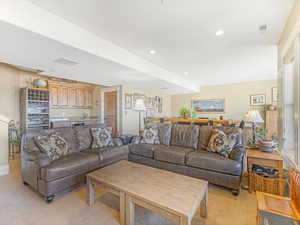 View of carpeted living room