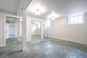 Basement with a wealth of natural light