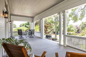 View of patio with a porch