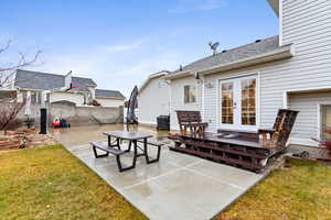 View of patio with french doors