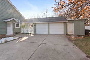 View of front of home with a garage