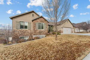 View of front of home with a garage