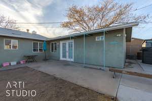 Back of house featuring french doors and a patio