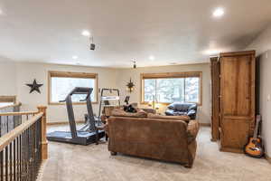 View of carpeted living room