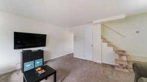 View of carpeted living room