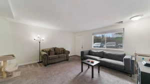 View of carpeted living room