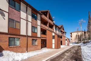 View of snow covered building