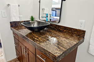 Bathroom featuring vanity