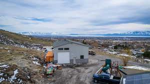 Exterior space featuring a mountain view