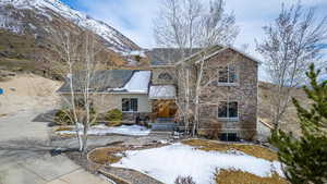 View of front facade with a mountain view