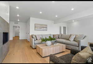 Living room featuring light hardwood / wood-style floors