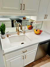 Room details with dishwasher and sink