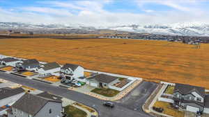 Drone / aerial view with a mountain view