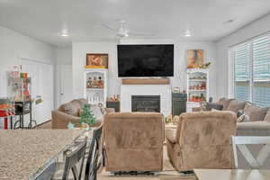 Living room with ceiling fan