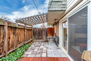 View of patio / terrace featuring a pergola