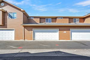 View of front of house with a garage