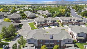 Aerial view with a mountain view